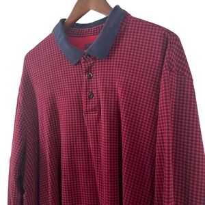 Lands’ End Traditional Fit Mens Polo Shirt Long Sleeve size XXL Red 10475